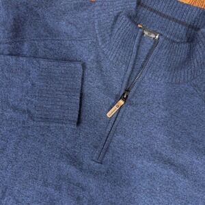Smartwool Sparwood Half Zip Sweater Wool Blend Men's XL Navy Blue Stretch Soft